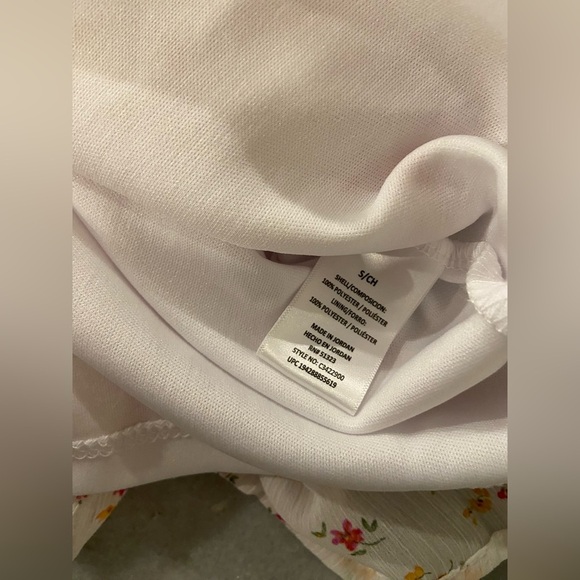 NWT Vince Camuto Size S White Floral Ruffle Flowy Long Sleeve Sheer Mini Dress - Picture 14 of 14